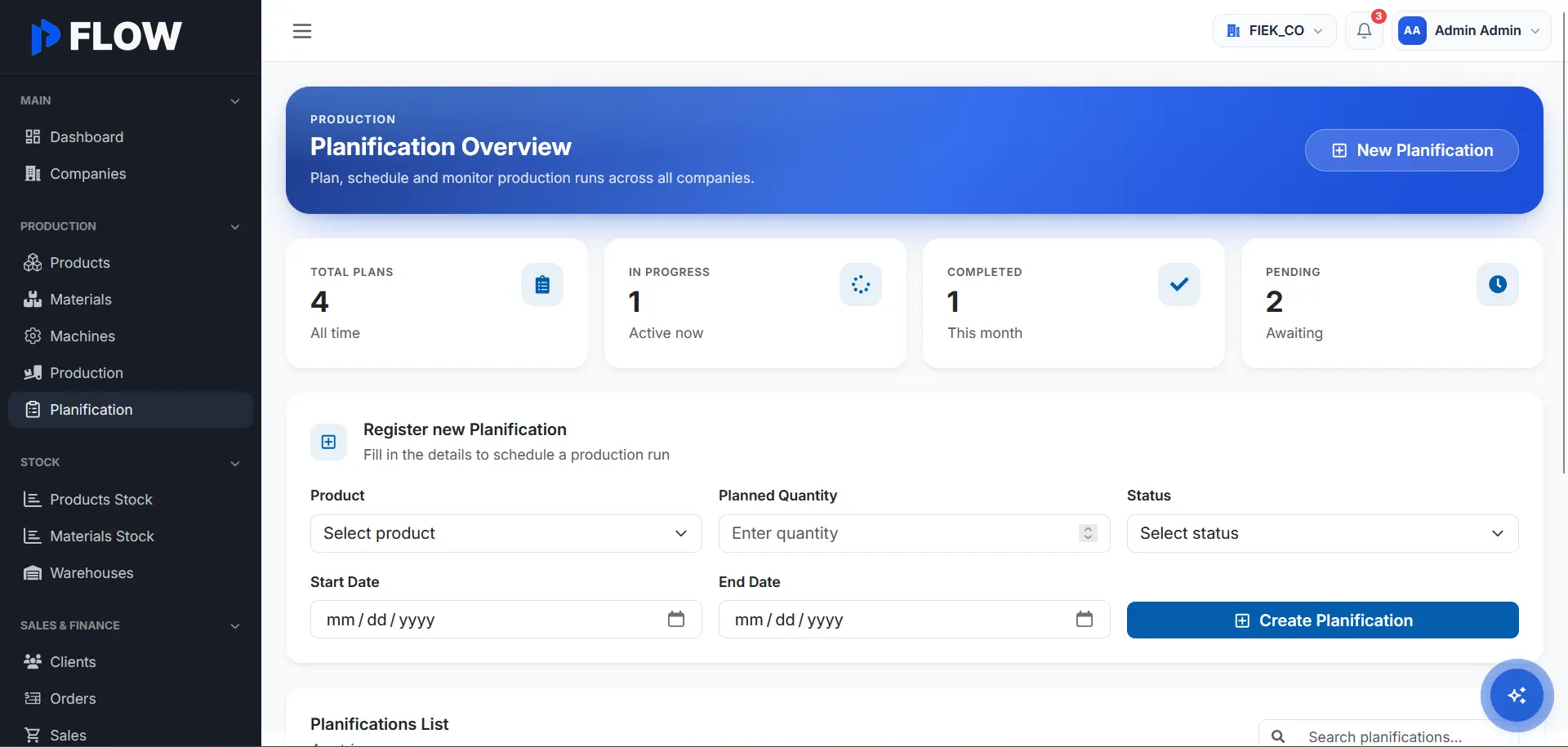 Prod Flow - Manufacturing Management System