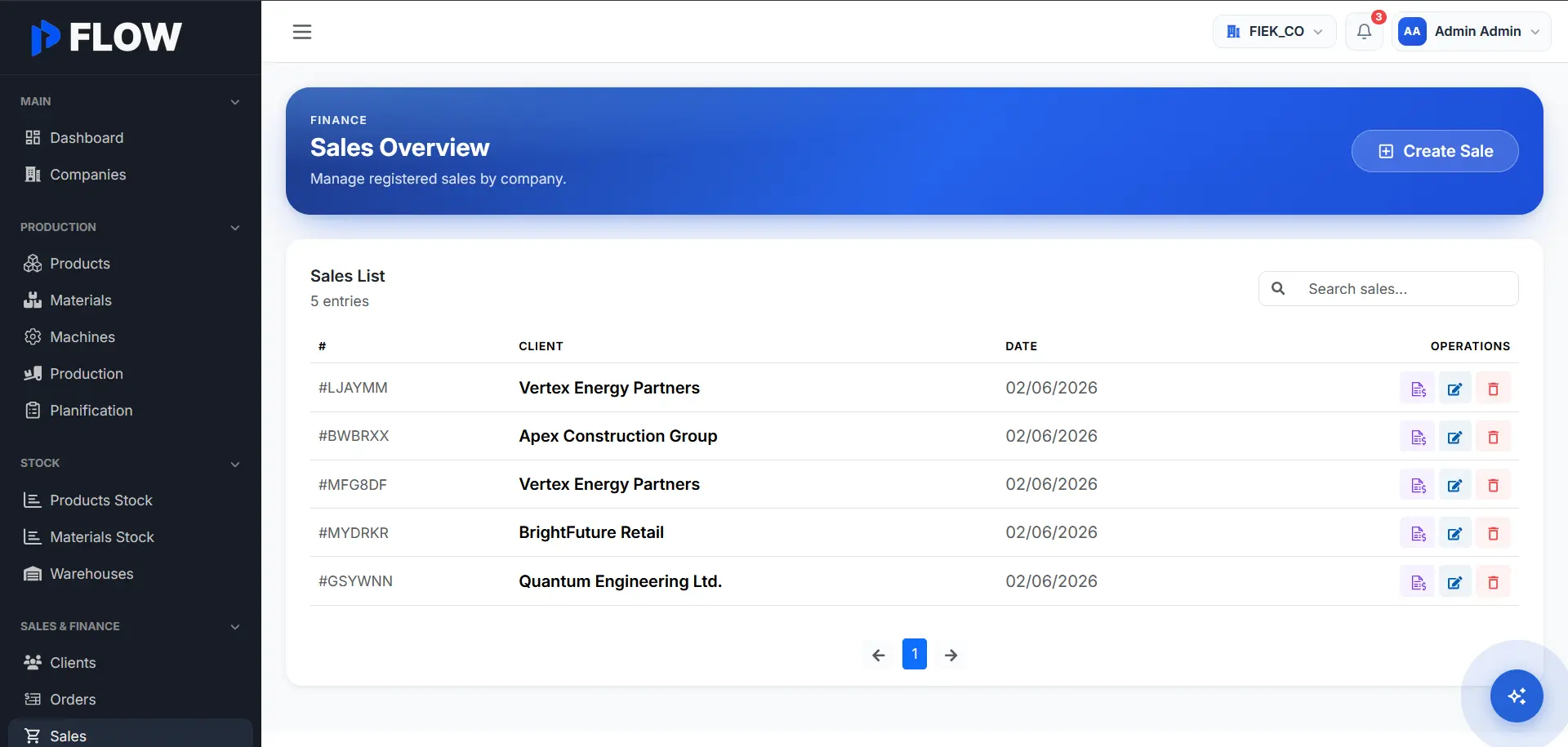 Prod Flow - Manufacturing Management System